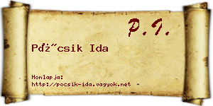 Pócsik Ida névjegykártya