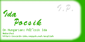 ida pocsik business card